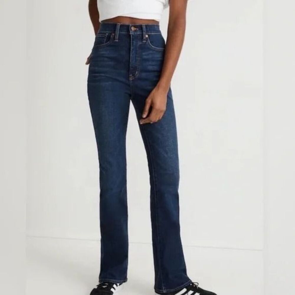 Madewell Dark Blue High-Rise Flare Jeans